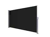 Home Trends® Seitenmarkise 280 g/㎡ Polyester ausziehbar Sichtschutz Markisen, Windschutz & Sonnenschutz für Balkon, Garten, Terrasse (Anthrazit, 200 x 350 cm, Stahl)