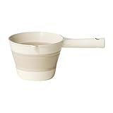 Schöpflöffel, auslaufsicherer Griff, grau/weiß, Badelöffel, Schöpfkelle, Wasserschaufel, Dipper, bequem und tragbar, zum Kochen, Duschen, Mahlzeitvorbereitung, Camping, Gartenarbeit und Angeln