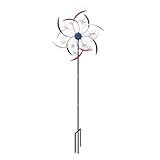 GMBYLBY Metall Gartenpfahl Windspiel Hofpfahl Amerikanischer Nationalfeiertag Windmühlen Hof Garten Windräder Unabhängigkeitstag