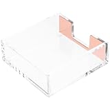 Zerodeko Haftnotizspender aus Transparentem Acryl Kompakter Notizblockhalter mit Großem Stauraum Wiederverwendbarer Büro Organizer für Schreibtisch und Zuhause in Roségold