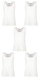 Fruit of the Loom Damen Valueweight T-Shirt, 5er Pack, Weiß (White 30), M (Herstellergröße: 12)