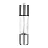 Pepper Grinder Mill, Handmühle, nachfüllbar, Pfeffermühle, Edelstahl, Salz- und Pfeffermühle, 20,3 cm, verstellbar, manuelle Pfeffermühle für Küche, Zuhause, Kochen