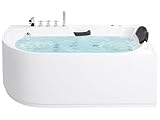 Luxus Whirlwanne Eckbadewanne Spa Acryl weiß links Wanne mit Massage 170 cm Sayula