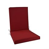 Gartenstuhlauflagen für Gartenmöbel, Sitzkissen für Sitzkomfort mit UV-Schutz und einfacher Platzierung (Rot-S)