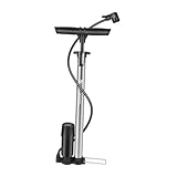 Happyyami Fußaktivierte Fahrradpumpe Mit Manometer Tragbare Standpumpe Für Fahrräder Inklusive Ballpumpen Nadeln Und Dämpferpumpen Funktion Ideal Für Presta Und Schrader Ventile