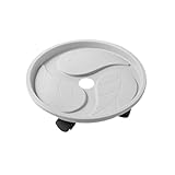 KXAOXGRC Bewegliche Blumentopf-Palette, Pflanzen-Caddy mit Drainage-Tablett-Design, robuste Kunststoff-Pflanzgefäß-Rollenbasis, Topfträger mit 360°-Rolle(33cm)