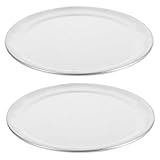 Operitacx 2 Stück Teiliges Rundes Pizzablech aus Edelstahl mit Antihaftbeschichtung Hitzebeständig Gleichmäßige Wärmeverteilung Großes Backblech für Ofen für Familie und Restaurant