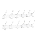 Optish 2 Stück Kleiderhaken Wand, Hakenleiste Garderobe mit 12 Haken, Garderobenleiste Wandgarderobe für Schlafzimmer Bad Küche, Garderobenhaken für Mänteln, Jacken, Hüten und Handtüchern (Weiß)