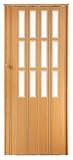 Standom Falttür Schiebetür buche farben mit Schloß Schlüssel Verschließbar und Fenster Höhe 203 cm Einbaubreite bis 85 cm Doppelwandprofil Neu, 203 x 85
