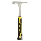 LatoYard Geologenhammer mit Doppelkopf-Design, geeignet für Geologiearbeiten mit Flacher und spitzer Spitze, aus 45er Stahl, ideal für Bergbau, Exploration und Bergsteigen, 320 mm, Schwarz und Silber