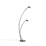 Lucande Stehlampe 'Velanoris' (Modern) in Schwarz aus Aluminium (2 flammig, GU10) - Design Stehleuchte, Floor Lamp, Standleuchte, Wohnzimmerlampe, Wohnzimmerleuchte