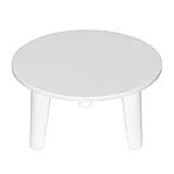 Spetebo Holz Blumenteller rund 25 cm - weiß - Holz Pflanzenhocker mit 3 Füßen - Pflanzenständer Deko Hocker für Blumen und Pflanzen