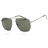 Guess Factory GF0230 10N Herren Rechteckige Metallrahmen Sonnenbrille, Glänzendes helles Nickeltin/Grün, EinheitsgröÃŸe