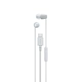 Sony IER-EX15C USB-C kabelgebundene In-Ear Kopfhörer mit Mikro – kompatibel mit Android, iOS, Tablet, Laptop & PC – verwicklungsfreies Kabel, kraftvolle Bässe – perfekt für Reisen & Alltag – Weiß