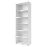 Stella Trading OFFICE LINE Aktenregal in Weiß - Standregal mit 6 offenen Fächern - Modernes Büromöbel Komplettset - 79 x 220 x 35 cm (B/H/T)