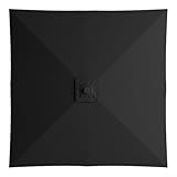 2x2m Ersatz Markise für 4Rib Gartenschirme Wasserdichte UVbeständige Winddichte Sonnenschirm Abdeckung für Outdoor Sonnenschutz Schwarz Markise Solut