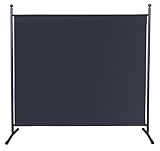 QUICK STAR Paravent 180 x 178 cm Stoff Raumteiler Groß Garten Stellwand Trennwand Balkon Sichtschutz Grau