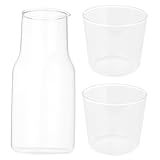 ERINGOGO Hochborosilikat glaskaraffe mit Deckeln Langlebig Hitzebeständig Vielseitig Einsetzbar für Milch Saft Wasser Geeignet Bedside Desktop Glass Jug Wiederverwendbar