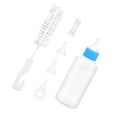 WOONEKY PET-Flasche transparente Flasche Mini Milchflasche Haustier Babyflasche Haustier Haustierpflege Kätzchenflasche Welpenflaschen zum Stillen Stillflasche für Haustiere Kieselgel Blue