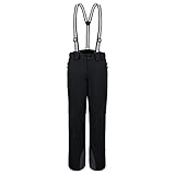 AOLI RAY Herren Skihose Snowboardhose Wasserdicht Gefüttert Trägerhose Wanderhose Schneehose Winddicht Winter Outdoorhose mit 4 Taschen Schwarz L