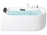 Luxus Whirlwanne Eckbadewanne Spa Acryl weiß rechts Wanne mit Massage 170 cm Sayula