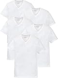 Otto Kern T Shirt Herren im 5er Pack, 5X Kurzarm-Shirts mit V-Ausschnitt, atmungsaktive T-Shirts Herren Schwarz und Weiß aus 100% Baumwolle, Weiß, Gr. XXL