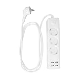 Angoily 3 Steckdosenleiste USB Steckdosenleiste Überspannungsschutz USB Steckdosenleiste Mit USB Steckdosenleiste Überspannungsschutz Mit USB Weiß