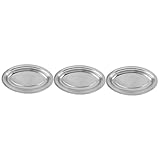 SOLUSTRE 3 Stück Ovale Gebäck Serviertablett Edelstahl Snack Teller Heim Snack Teller Restaurant Snack Teller Dessertteller Multifunktions Gebäck Tablett Dessert
