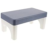 HOOTNEE Kinderschemel Toilettenhocker aus Dickem Langlebigem Material rutschfest Rechteckig Blau weiß für Kleinkinder und Erwachsene Erleichtert Toilettentraining und Sicheres Sitzen im