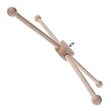 VANZACK Kleiner Holz Windspielständer für Babybetten Selbstgemacht Mobile Rahmen mit Sockel Windspielhalter für Drinnen und Draußen Zubehör für Kinderzimmerdeko