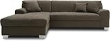 DOMO. collection Ecksofa Capri, Sofa in L-Form, Longchair links mit Schlaffunktion, Couch, Polsterecke, Eckcouch, Schlafsofa 239 x 152 x 75 cm (BxTxH), khaki