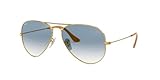 Ray-Ban Unisex Aviator Sonnenbrille, Gold (Gestell: Gold Glas: Verlauf Hellblau 001/3f), L EU