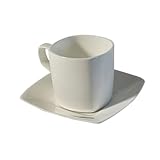 PRETYZOOM 1 Satz Kaffeebecher aus Keramik coffee set kaffeset weihnachstsgeschenk kaffeehaferl Tasse und Untertasse aus Knochenporzellan Espresso Untertasse aus Keramik Kaffeetasse Weiß