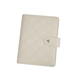 KIFSDLF A7 Tagebuchhülle Leder Mini-Notizbuchhülle Multifunktionales 6-Loch-Notizbuch PU-Planerhülle Loseblatt-Notizbuch-Notizbücher(White)