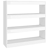 SXJEQOC Regal Industrial Style Regale Wohnzimmer Schrankregal Manga Regal - Bücherregal/Raumteiler Hochglanz-Weiß 100x30x103 cm für Schlafzimmer Büro Arbeitszimmer Wohnbereich