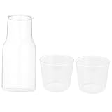 HIAKDOFT Hochborosilikat glaskaraffe mit Deckel Bpa frei Langlebig Hitzebeständig für Getränke Zuhause Büro Picknick Wiederverwendbar