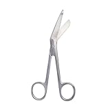 NJ Enterprises Verbandsschere aus Edelstahl – chirurgische Schere zum Schneiden von Bandagen – 14 cm mittel-gebogene Erste-Hilfe-Verbands-Lister-Schere für Studenten, Krankenschwestern, Sanitäter,