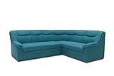 DOMO. collection Ecksofa Berlin, Zeitlose Eckcouch mit hochwertiger Federkern-Polsterung, Sofa in L-Form, 3 Sitzer Links, Couch 205 x 250 x 89 cm, Petrol