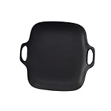 Ciieeo 8 Keramiktablett plattierer frühstücksplatte keramik teller swor tischwaage Servierplatte mit Kuchenplatte mit Doppelgriff quadratische Speiseteller Keramikplatte Backform Black