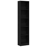 vidaXL Bücherregal Schwarz Eichen-Optik 40x24x176 cm Holzwerkstoff, Bücherständer, Aktenregal, Regal, Büroregal, Highboard, Standregal, Bücherablage