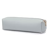 Yphzmtz Federmäppchen PU Pencil case Etui Tragbare Schreibwarentasche Aesthetic Mäppchen Kosmetiktasche Klein (Grau)