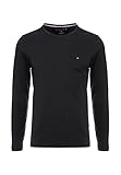 Tommy Hilfiger Herren Langarmshirt Stretch Slim Fit Long Sleeve Tee Basic, Schwarz (Black), XXXL