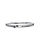 Made by Nami Dünnes Wickel-Armband Herren & Damen mit Karabiner-Haken Verschluss Handmade - Maritimer Surfer Schmuck - Minimalistisches Stoff-Armband - 100% Wasserfest & verstellbar (Schwarz Silber)