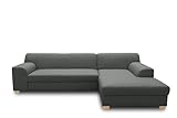 DOMO. collection Ecksofa Tinos, kleines Sofa in L-Form, Eckcouch, Couch, Polsterecke, 273 x 157 x 74 cm (BxTxH), dunkelgrau