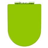 WC-Sitz mit Absenkautomatik, verstellbare Scharniere, robustes und ergonomisches Design, 6 Farben zur Auswahl, Schnellentriegelung, perfekt für Badezimmer, Familie, Grün, Einheitsgröße