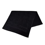 GymBeam Fitness Handtuch (50x90 cm) - Sporthandtuch fürs Fitnessstudio aus hochwertiger Baumwolle (100%), saugfähig, antibakteriell, antistatisch, schnell trocknend, weich (Black, 1er Pack)