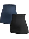 Herzmutter Bauchband-Tube-Nierenwärmer - 2er-Set - Baumwolle - Schwangerschaft-Umstandsmode - Rückenwärmer-Shirtverlängerung - 6300 (Schwarz/Blau, S)