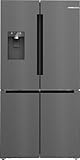 Bosch KFI96AXEA Serie 6, Smarter French Door Kühlschrank, 183 x 90,5 cm, 375 L Kühlen + 199 L Gefrieren, noFrost, Eis- und Wasserspender, VitaFresh XXL 0º, AntiFingerprint, Gebürsteter schwarzer Stahl