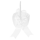 Ipetboom Hochzeitskorb für Blumenmädchen Kleiner Spitzenkorb mit Perlenhenkel Leichter Blumenkorb für Drinnen und Draußen Aufbewahrungskorb für Blütenblätter und Süßigkeiten