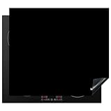KitchenYeah© Herdabdeckplatte Einteilig Induktionsmatte Küche Abdeckung Ceranfeld Herd Abdeckplatte Deko Vinyl Matte Aufrollbar Schwarz - Einfarbig - Marke - 60x52 cm